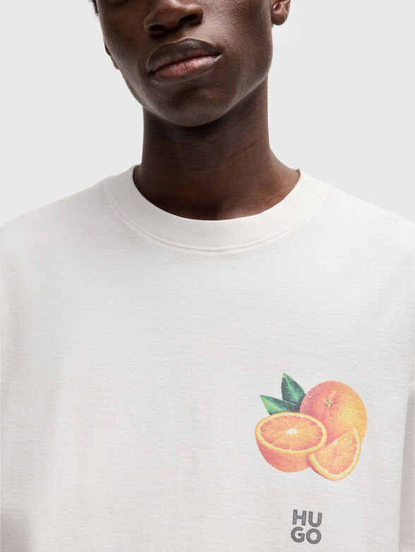 Cotton T-shirt with print - 3