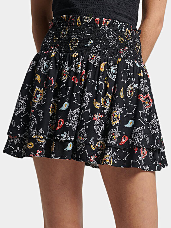 Black skirt with paisley print - 0