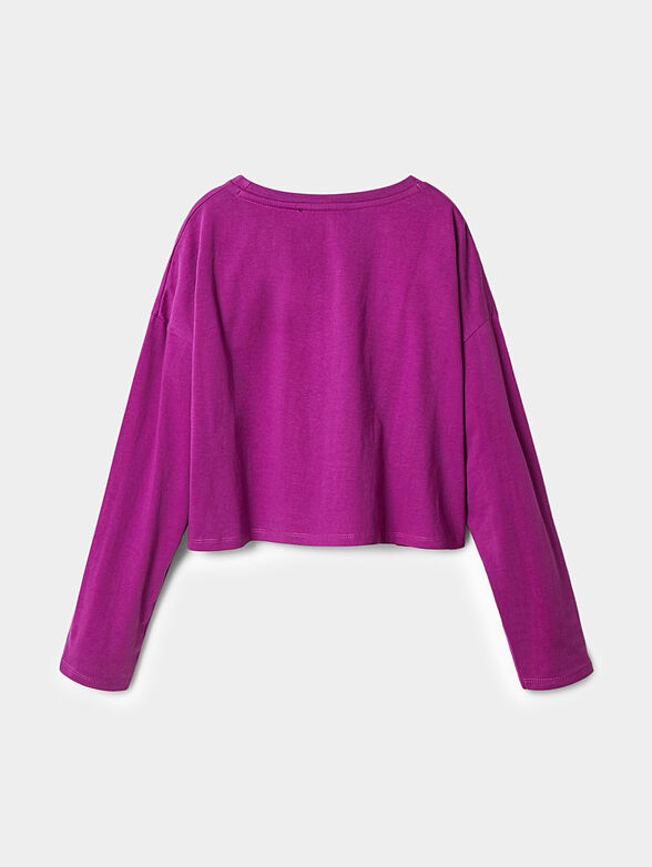 Blouse in purple color with logo and applications - 4