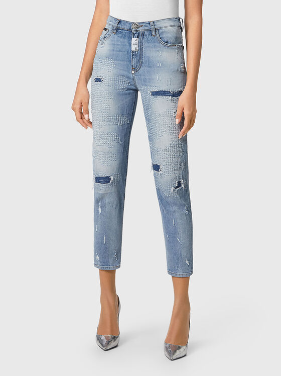 Cropped jeans with high waist - 1