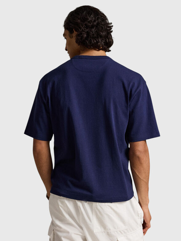 Dark blue cotton t-shirt - 4