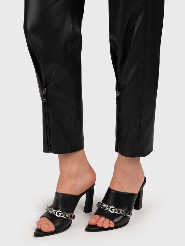 Black eco leather trousers - 3