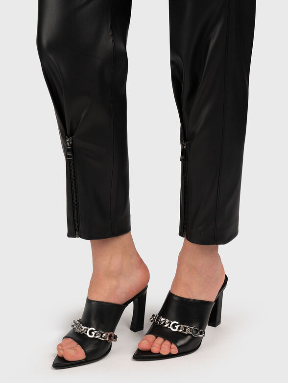 Black eco leather trousers - 4