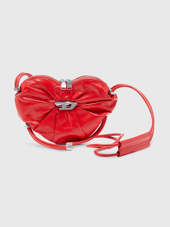 Малка кожена чанта SCRUNCH-D HEART с лого детайл - 1