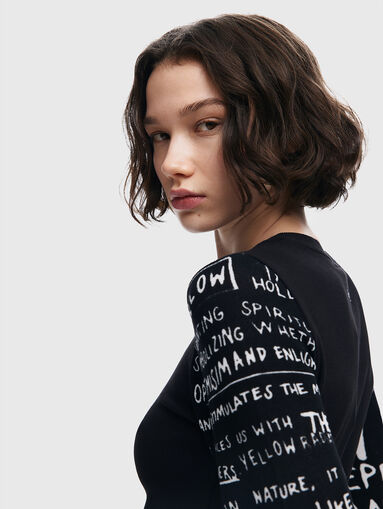 Blouse with accent sleeves - 5