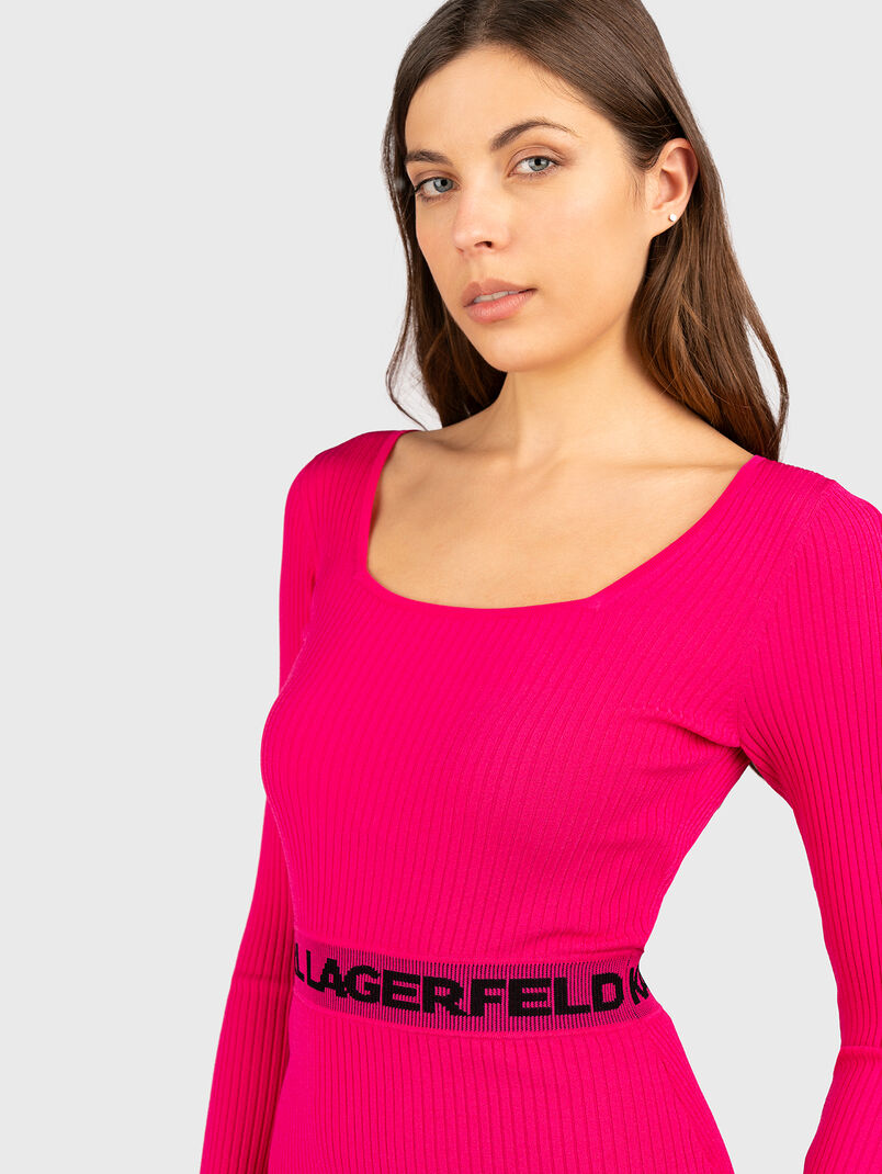 Knitted dress with logo detail - 3