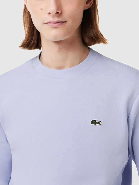 Cotton sweatshirt with logo in green - 4