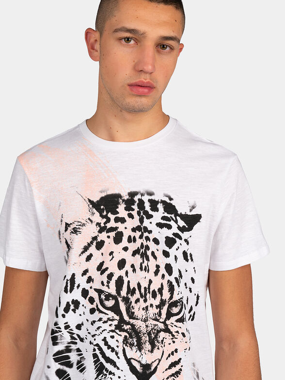 White t-shirt with animal print - 2
