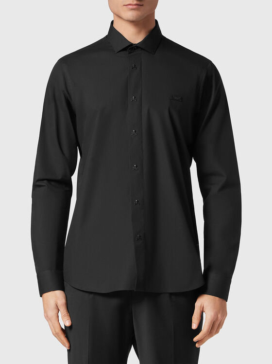 Черна риза SUGAR DADDY с акцентни копчета - 1