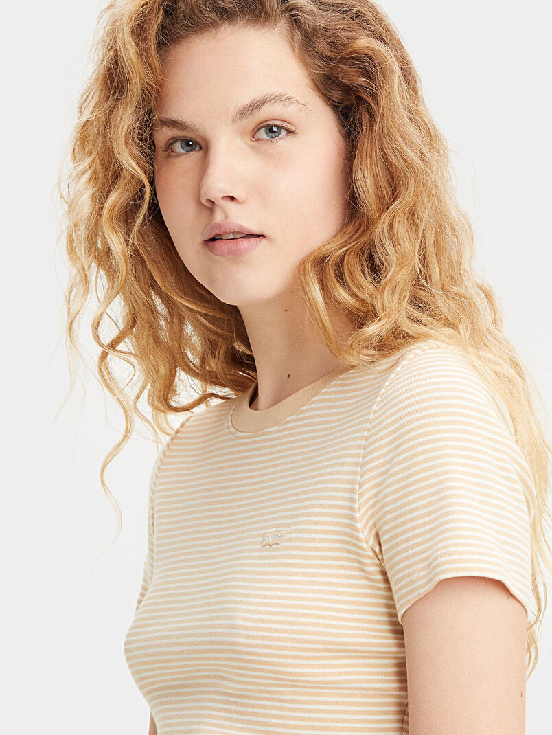 Striped T-shirt with logo embroidery - 3