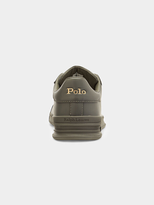 Grey leather sneakers - 3