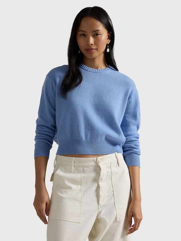 Blue wool blend sweater - 1
