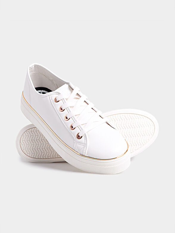 White sneakers with gold-tone details - 1