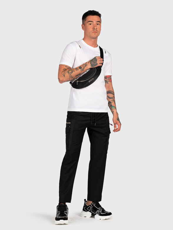 White cotton T-shirt with zippers - 2