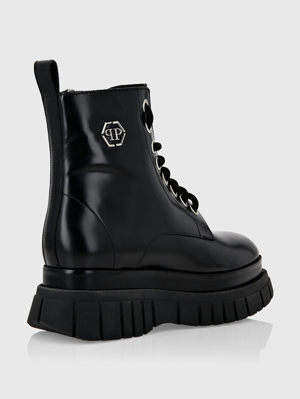 HEXAGON black leather boots - 2
