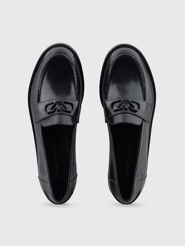 Leather loafers with logo detail - 5