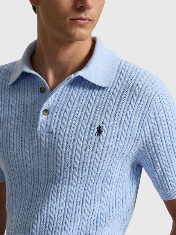 Cable knit polo shirt - 3
