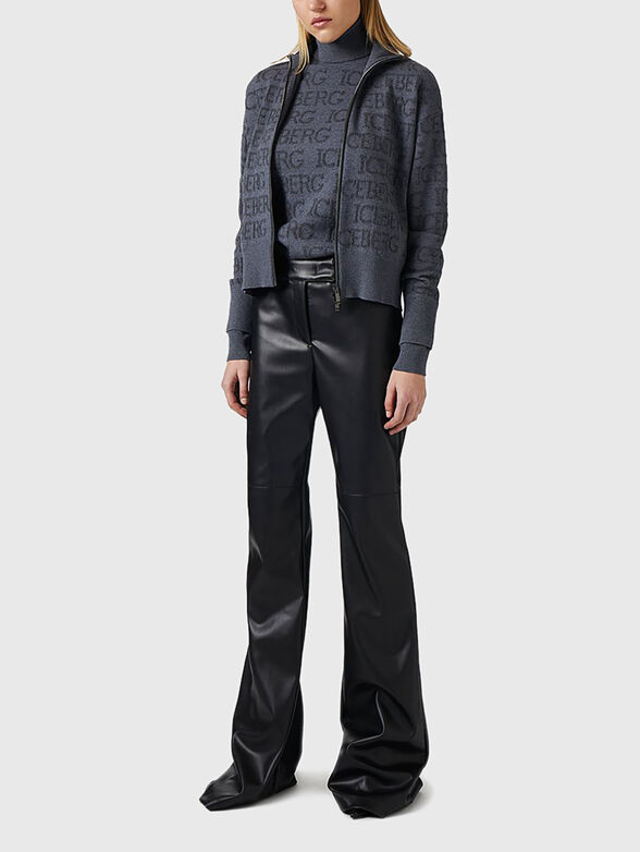 Wool blend sweater with monogram logo - 2