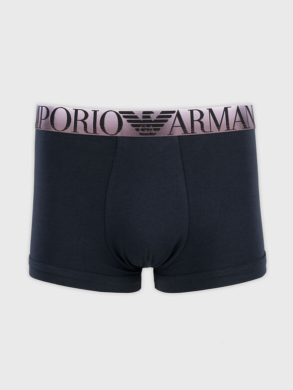 Cotton boxers with contrasting logo detail - 1