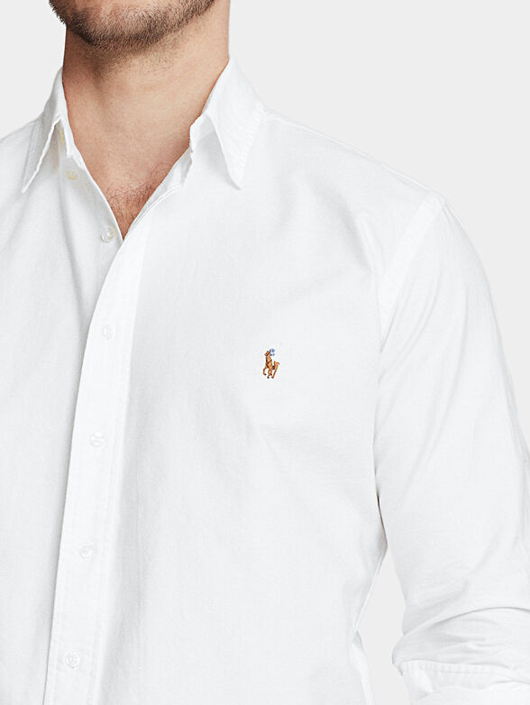 Cotton shirt with logo embroidery - 2