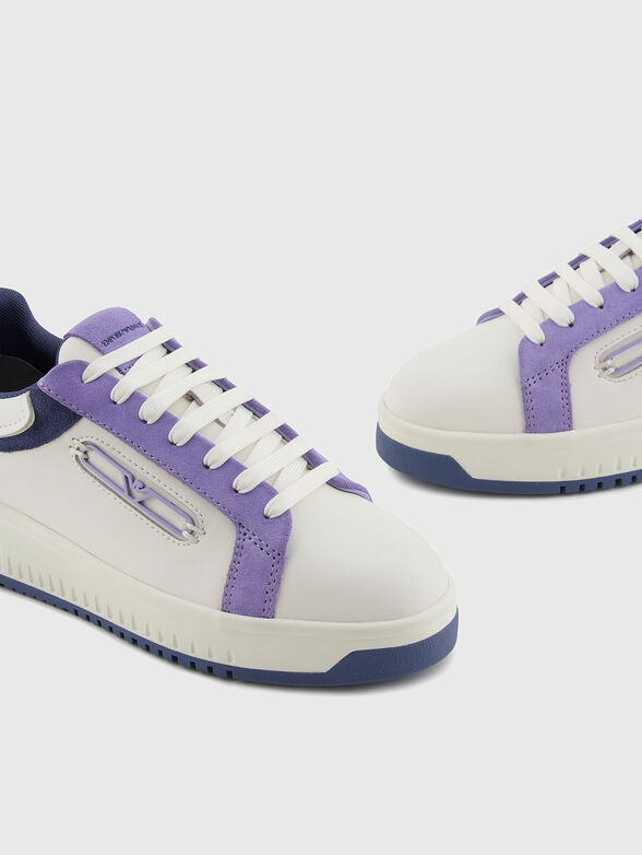 Leather sneakers with logo - 4