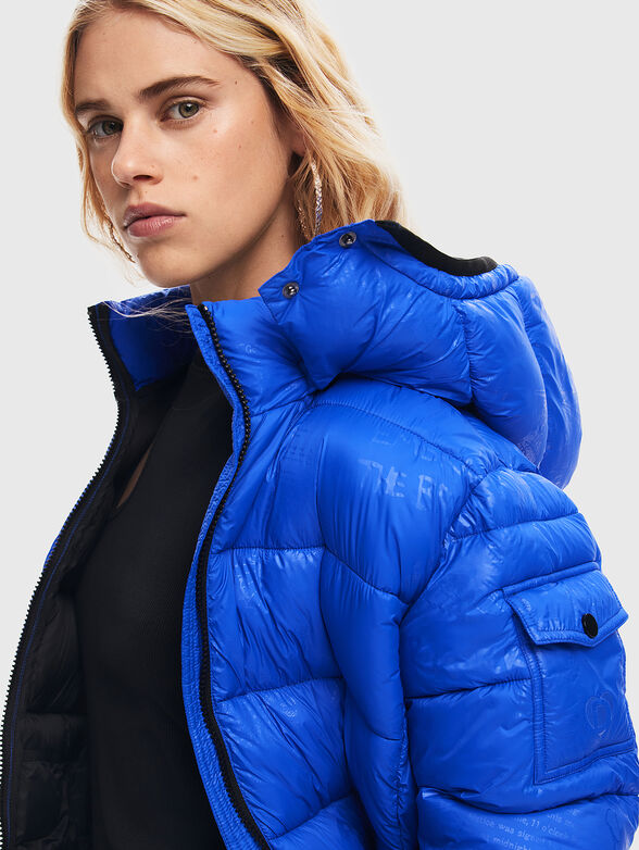 Quilted jacket with print in black colour - 5