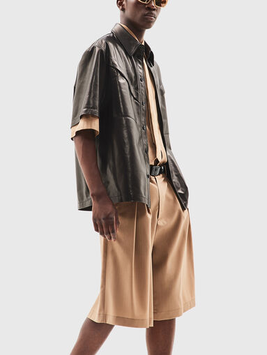 Short sleeve shirt in leather - 4