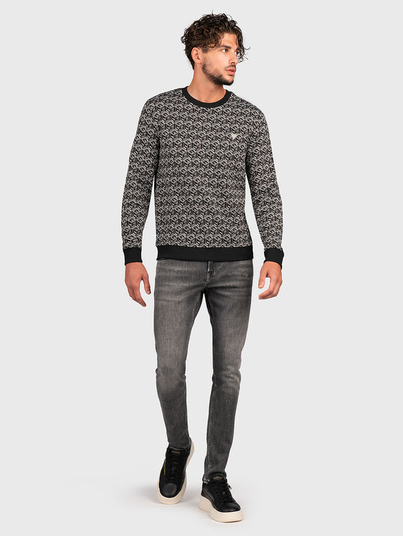 Jacquard sweater with monogram pattern - 2