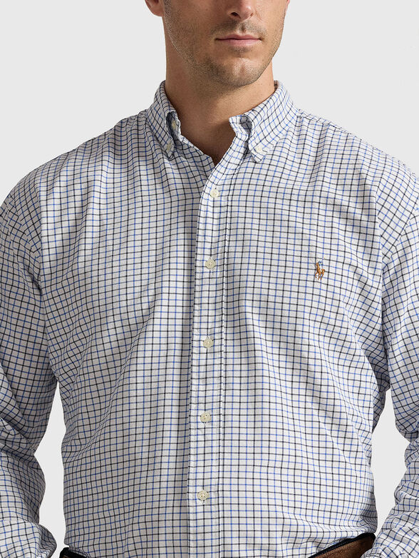 Plaid shirt with logo embroidery  - 4