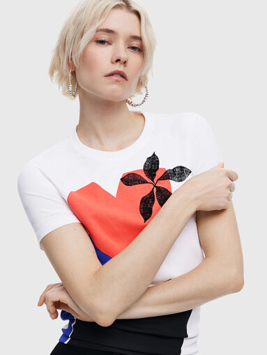 Cotton T-shirt with print - 3