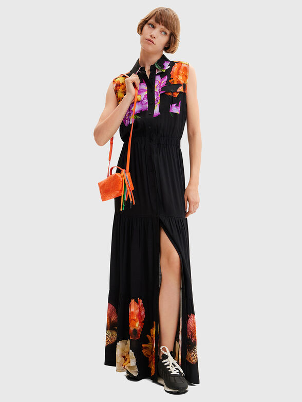 SUIZA-LACROIX black dress with side slit - 1