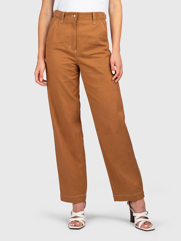 Cotton blend trousers - 1