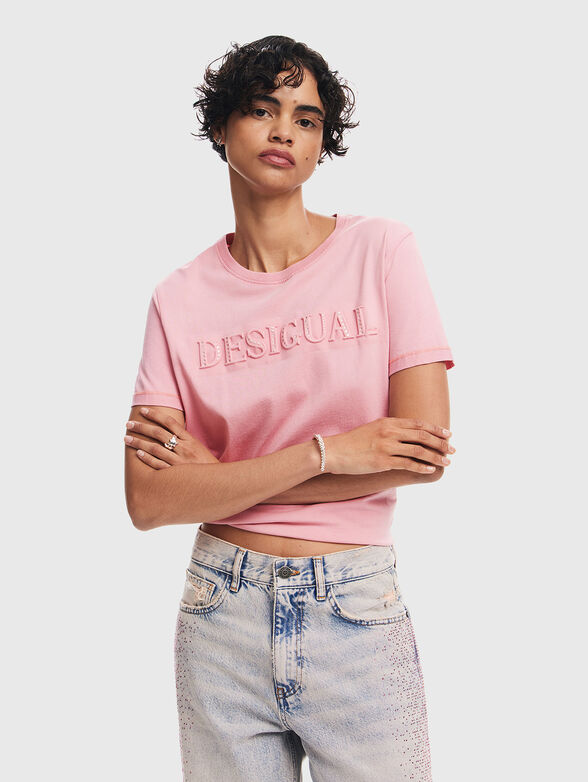 BRANDY T-shirt with embossed logo in grey - 1