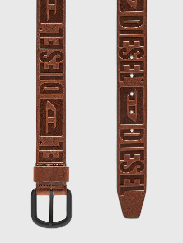 B-ARCHIVE II logo black leather belt - 2