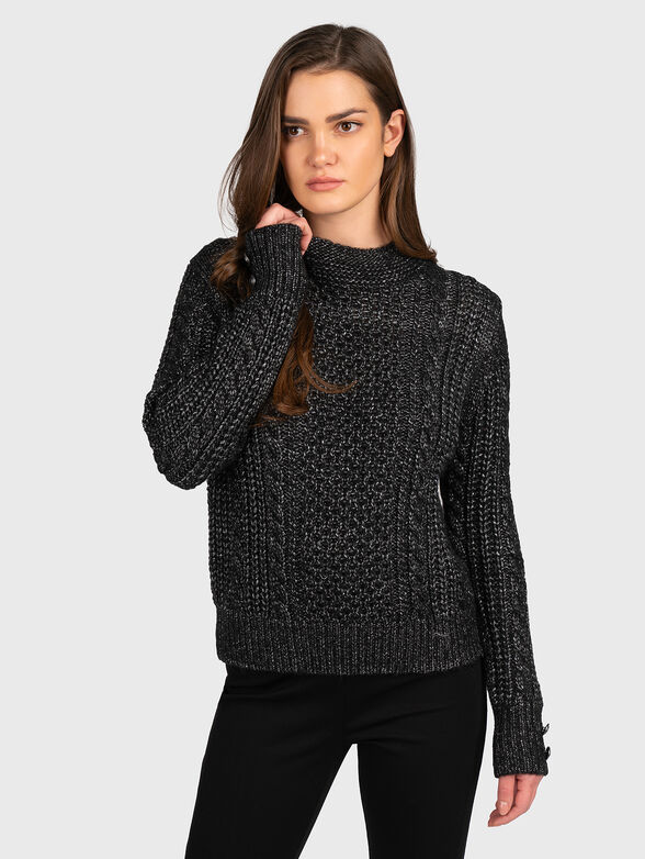 SUZANNE black sweater with lurex threads - 1