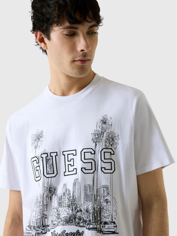 Cotton T-shirt with contrasting print - 4