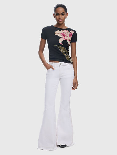 White jeans with flared legs - 5