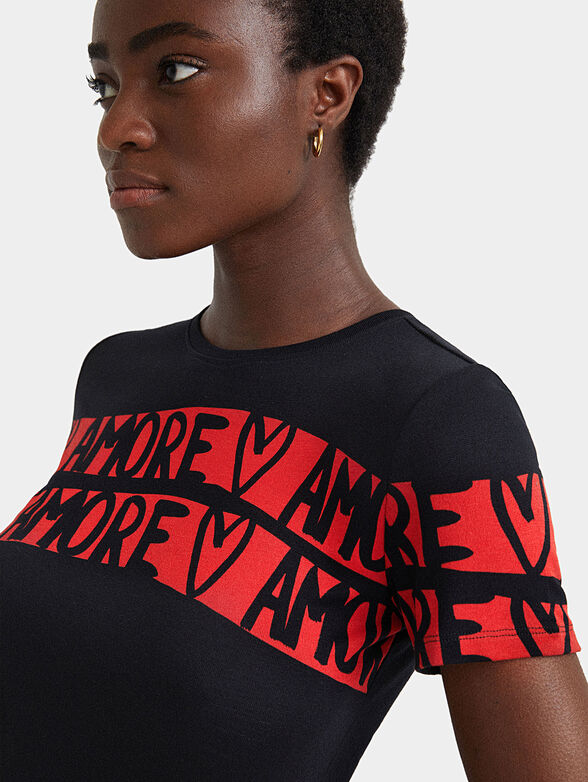 Fine knit t-shirt lettering - 2
