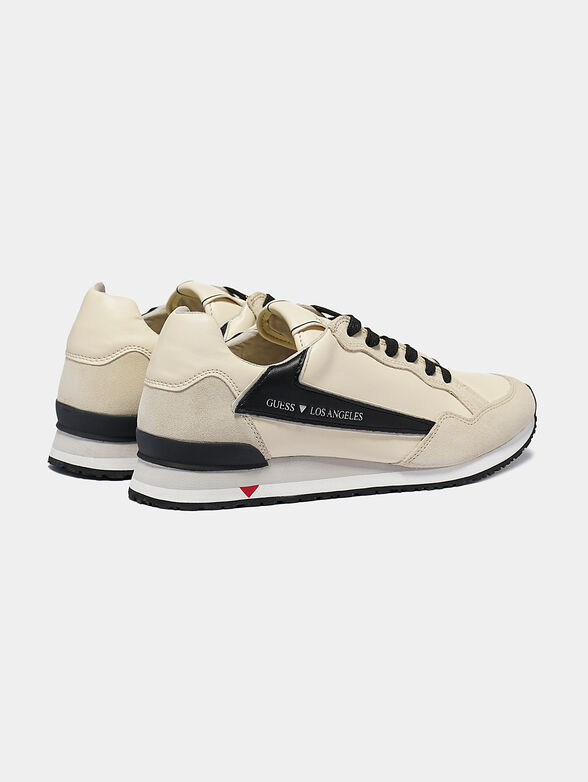 GENOVA Leather trainers in navy blue - 3