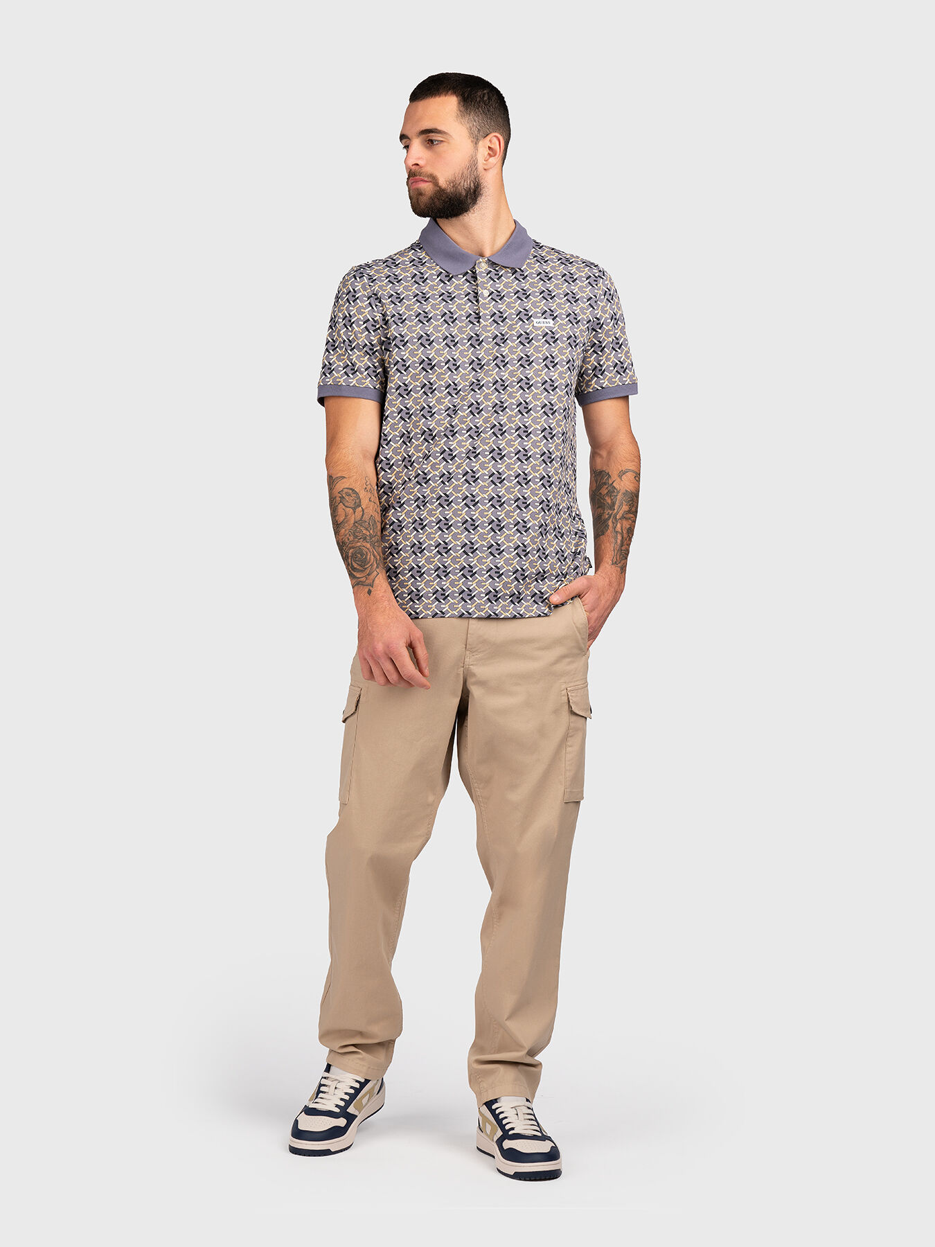 Monogram logo effect polo shirt brand GUESS