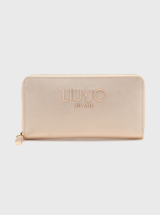 Портмоне в златист цвят с лого - 1