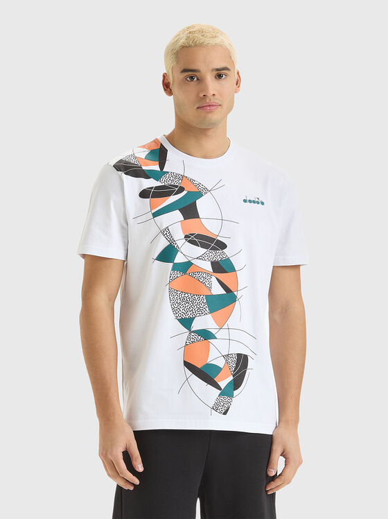 White T-shirt with contrasting print - 1