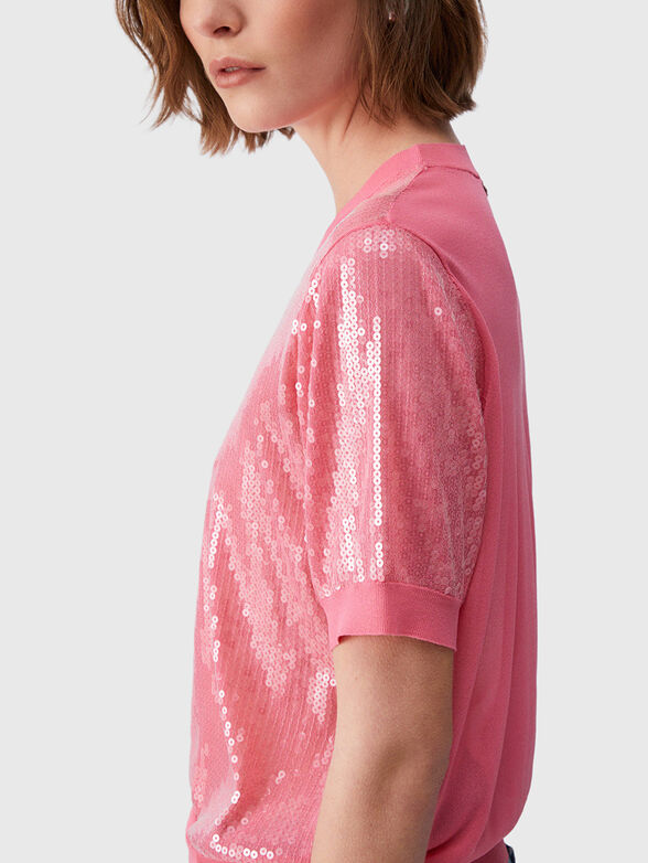 Blue sequined sweater - 4