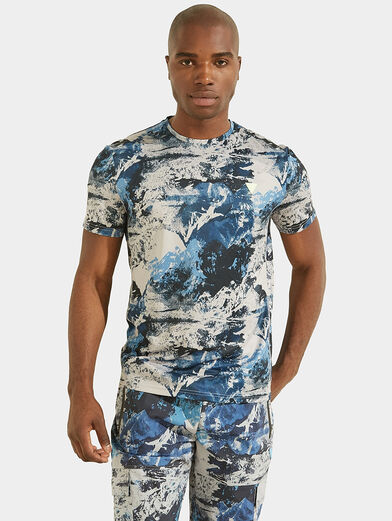 ROWLAND T-shirt with print in blue color - 1