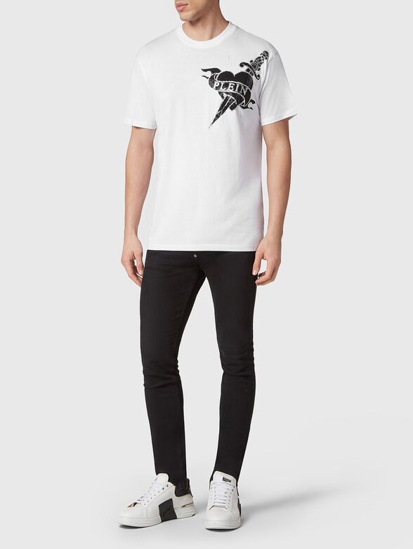 T-shirt with applied rhinestones - 2