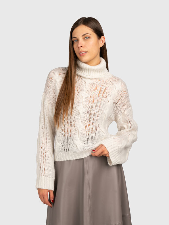 Sweater in black with sheer effect - 1