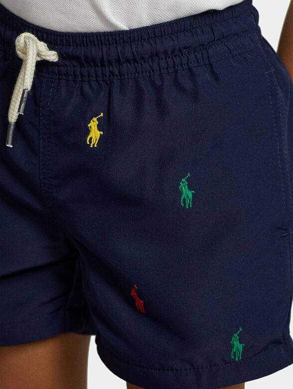 Blue shorts with logo accents - 3