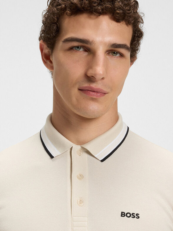 PADDY short sleeved polo shirt in ecru - 4