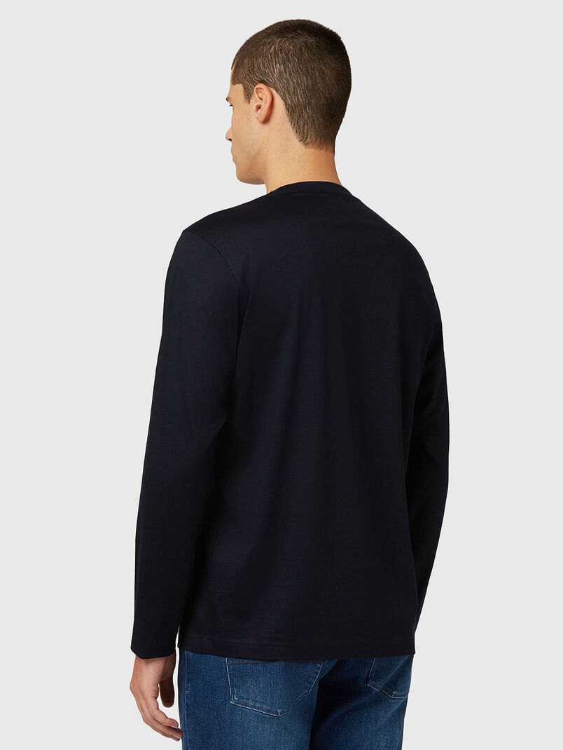 Cotton blouse in dark blue - 3