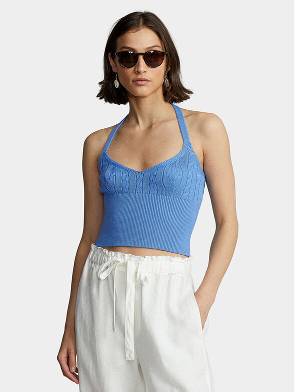 Blue knitted top - 1